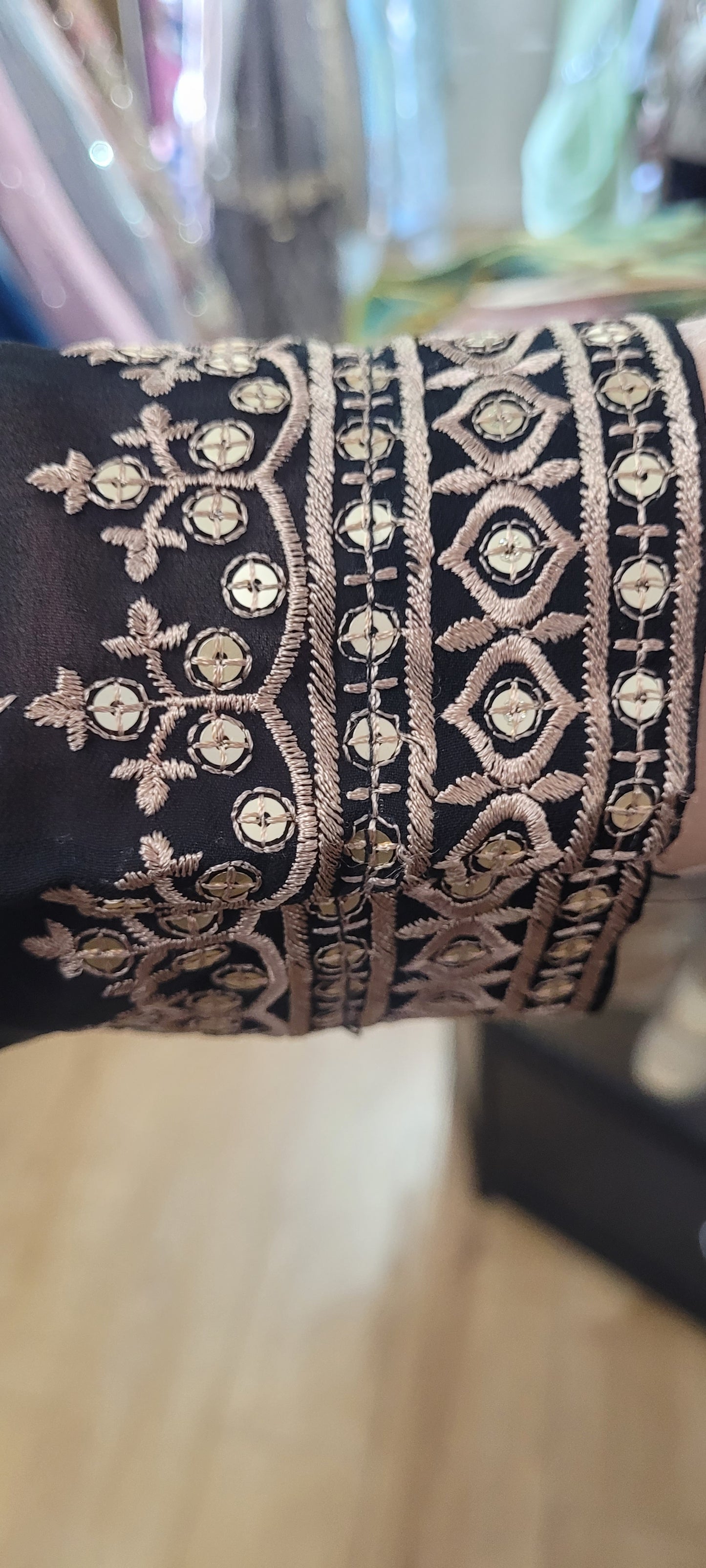 Black and Gold Embroidered Anarkali Gown Set with Dupatta – Festive & Wedding Wear