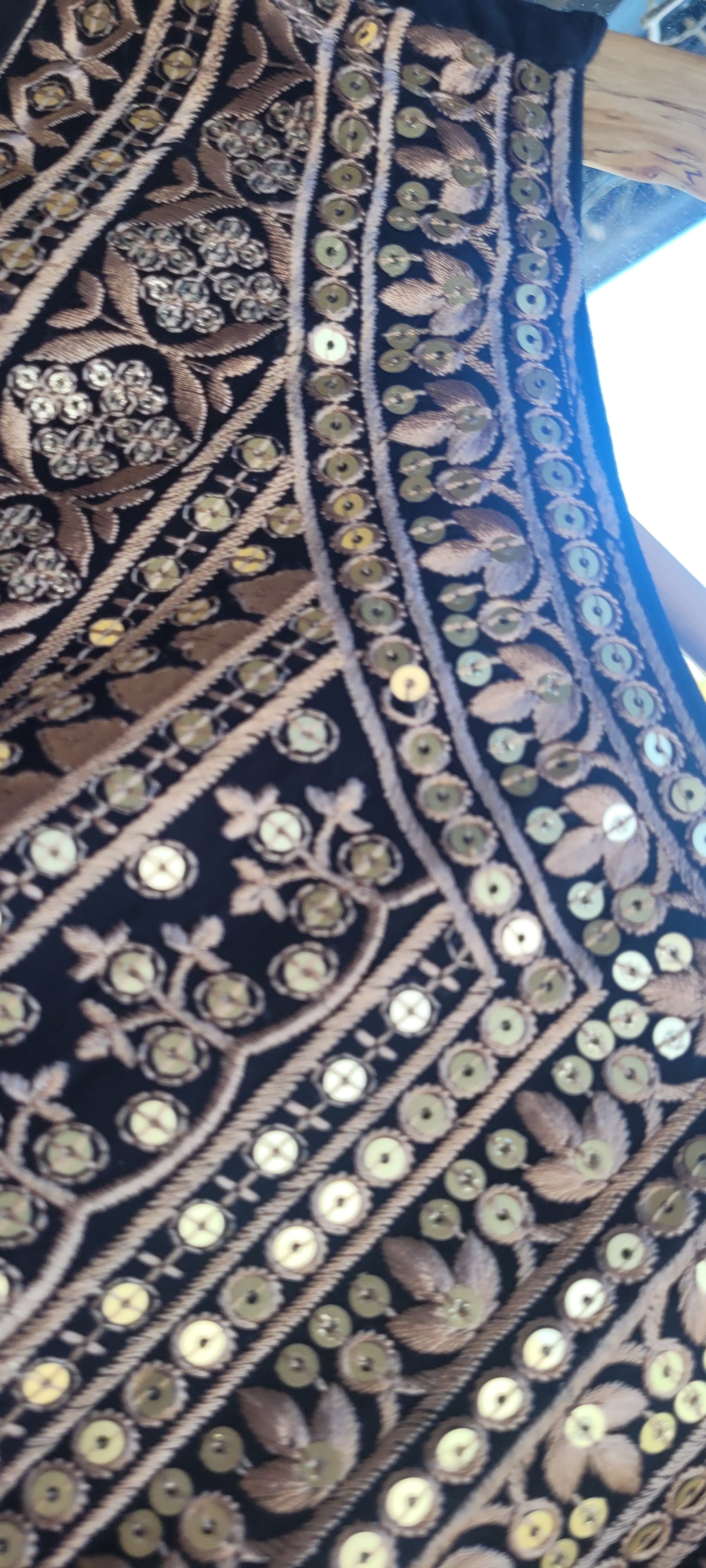 Black and Gold Embroidered Anarkali Gown Set with Dupatta – Festive & Wedding Wear
