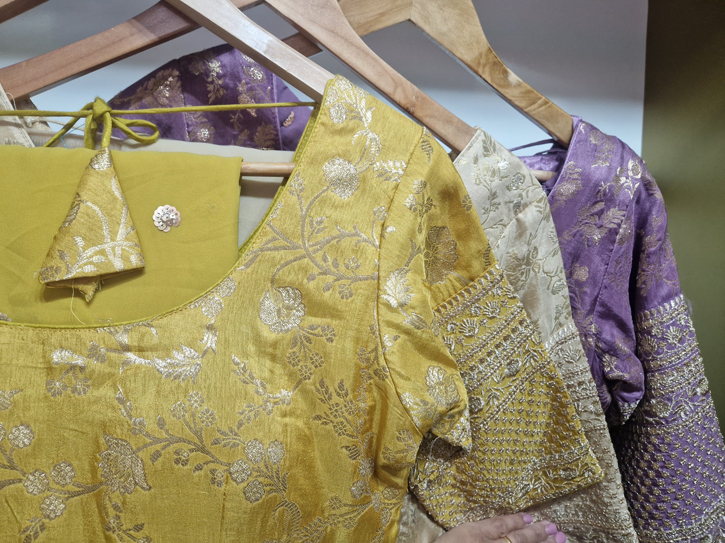 Mustard Brocade Suit Set – With Dupatta & Plazo| Elegant Festive Wear