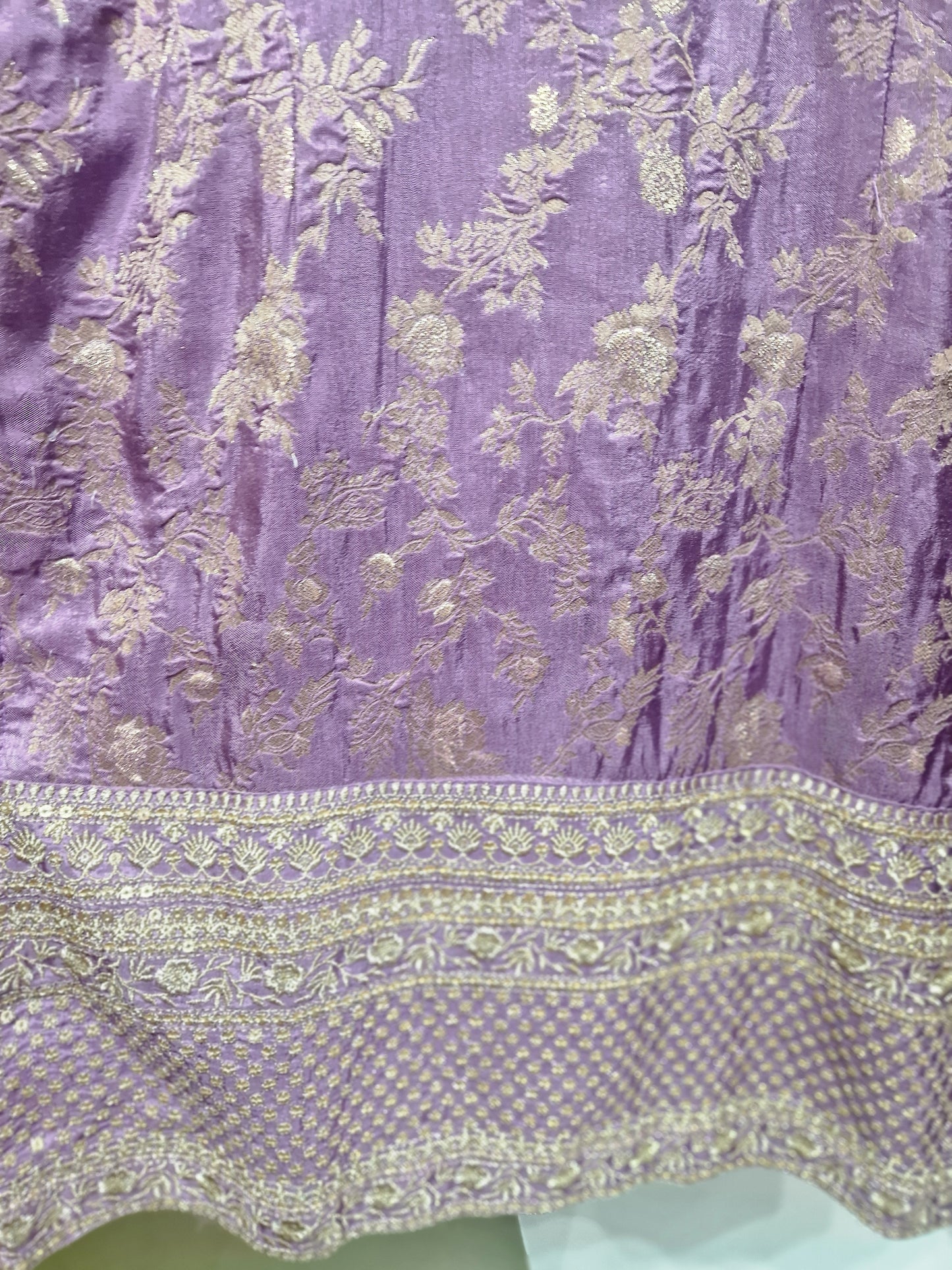Soft Lilak Brocade Suit Set – With Dupatta & Plazo| Elegant Festive Wear