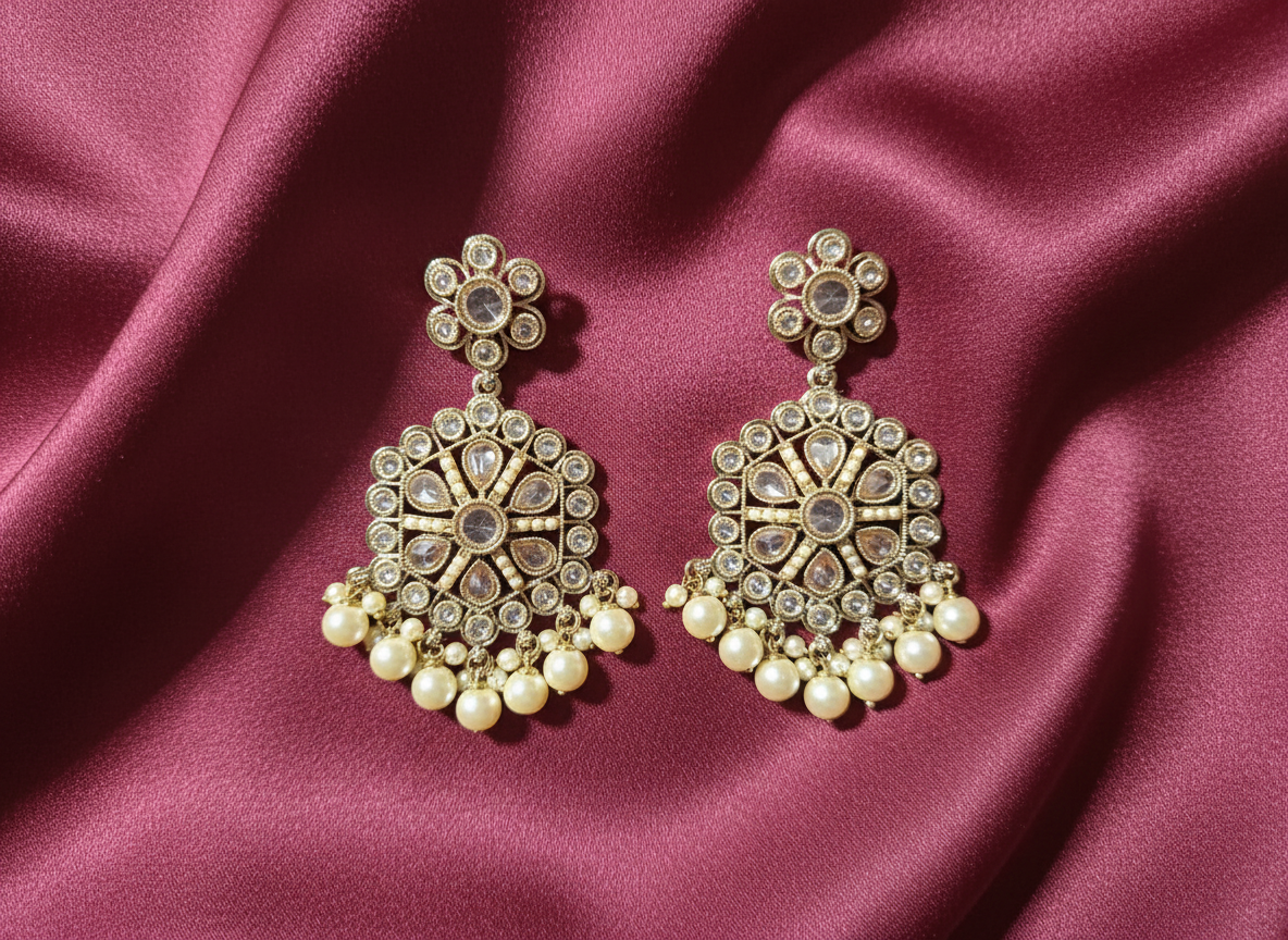 Elegant Pearl and Crystal Drop Earrings